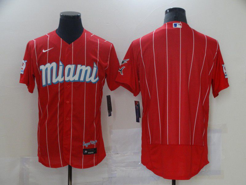 Men Miami Marlins Blank Red City Edition Elite Nike 2021 MLB Jersey->miami marlins->MLB Jersey
